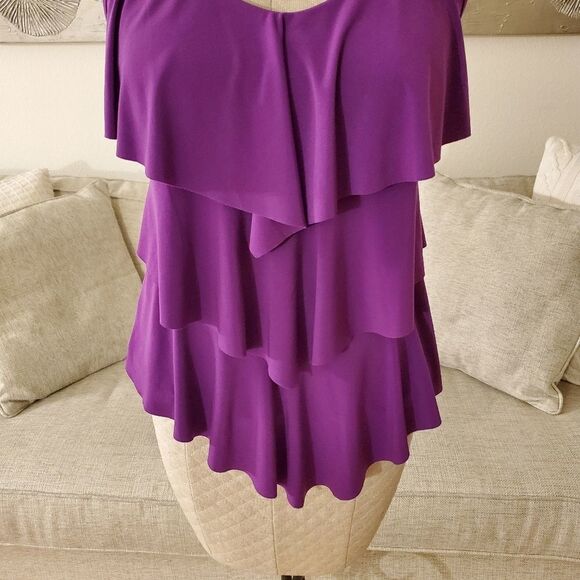 Magicsuit Rita Tiered Slimming Tankini Top sz 10 - Picture 5 of 13